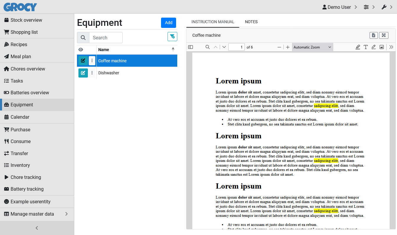 Grocy - ERP beyond your fridge