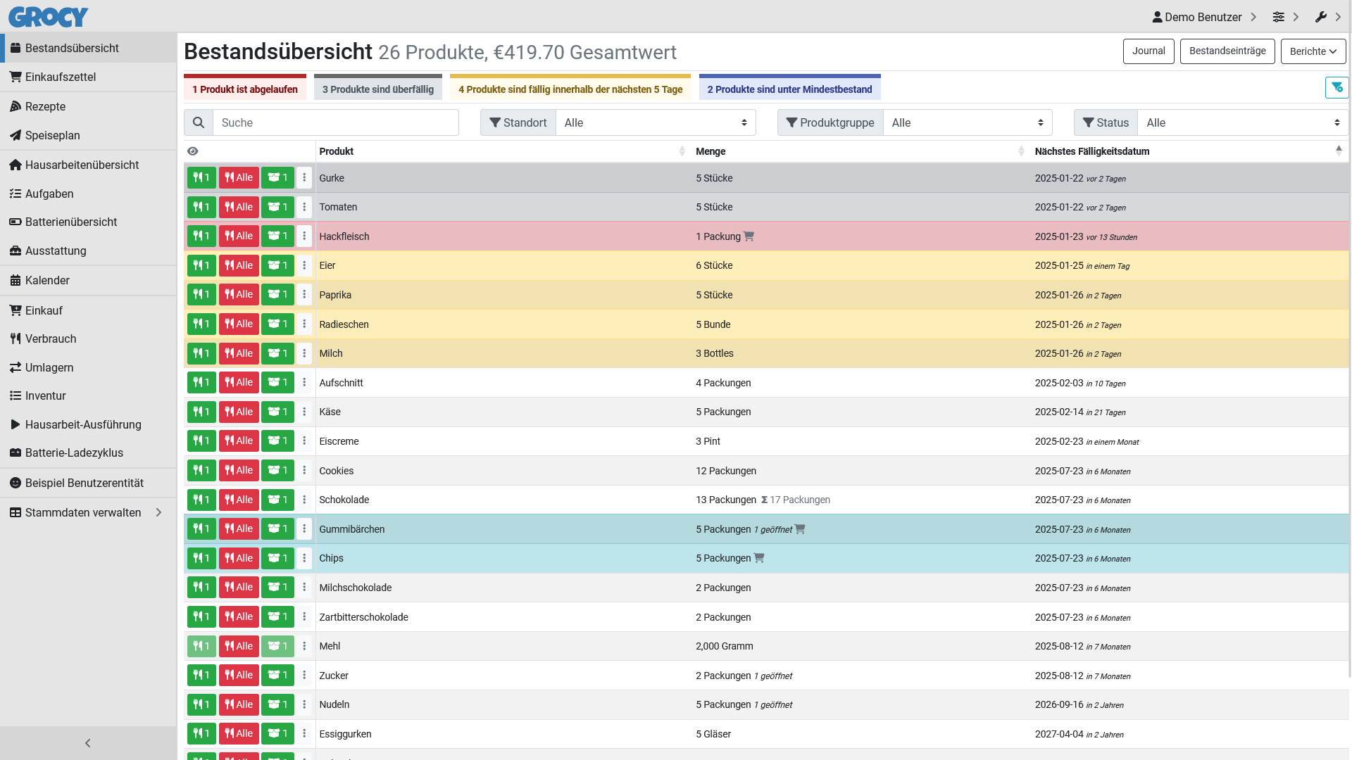 Grocy - ERP für deinen Kühlschrank